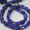 Natural Lapis Luzuli Faceted 3D Cube Beads Briolettes Strand 7 Inches Size - 7mm Approx.
